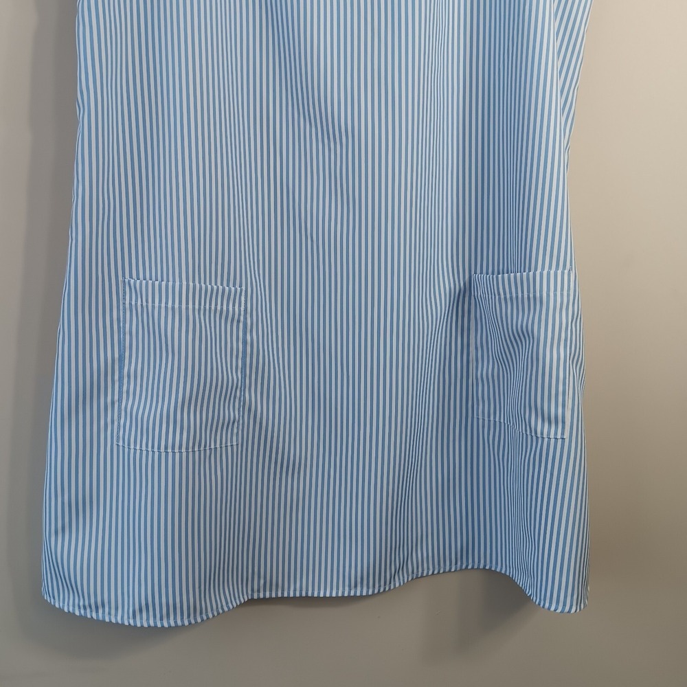 Blue White Striped Pinafore Jumper Dress Button Shoulder Summer Women Plus 4XL - Picture 14 of 16
